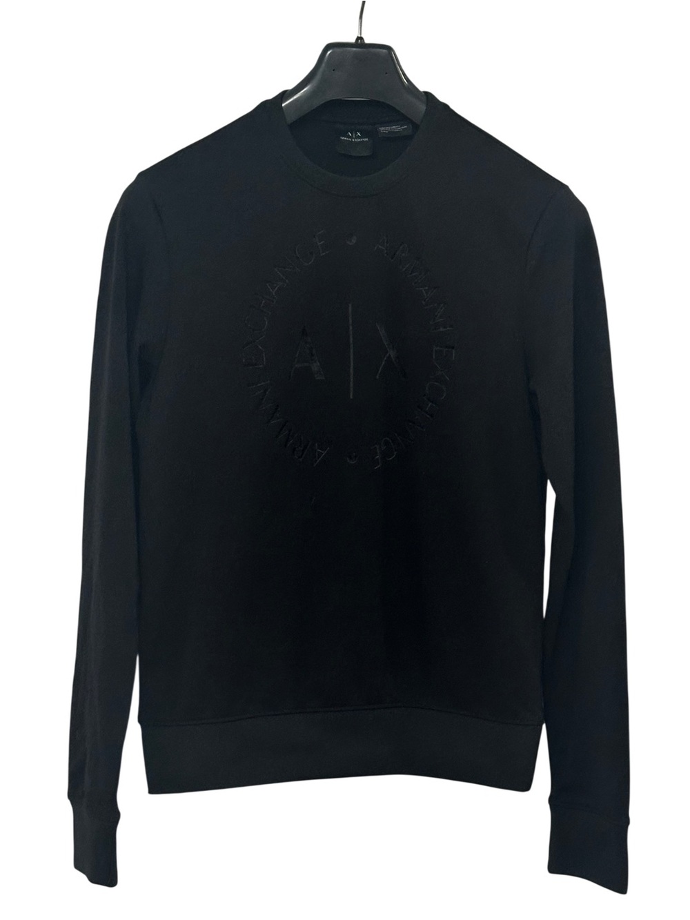 Armani Exchange Black Circle Logo Crewneck Sweatshirt